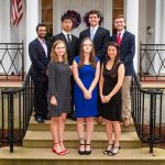 The 2018 cohort of Stamps Scholars at UM is: (front row, from left) Grace Dragna, Grace Marion and Valerie Quach, and (back row) Shahbaz Gul, Jeffrey Wang, Gregory Vance and Richard Springer. Photo by Bill Dabney/UM Foundation